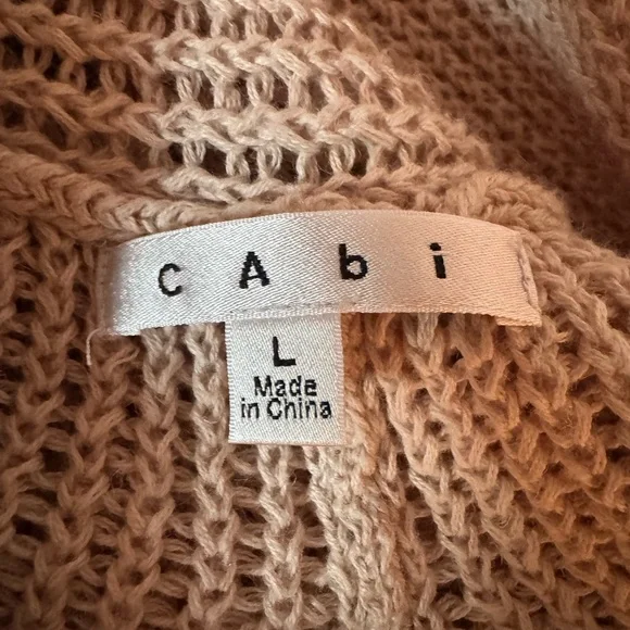 Women CAbi Teachers Pet Lightweight Linen Open Front Draped Knit Cardigan Size L - Picture 14 of 16